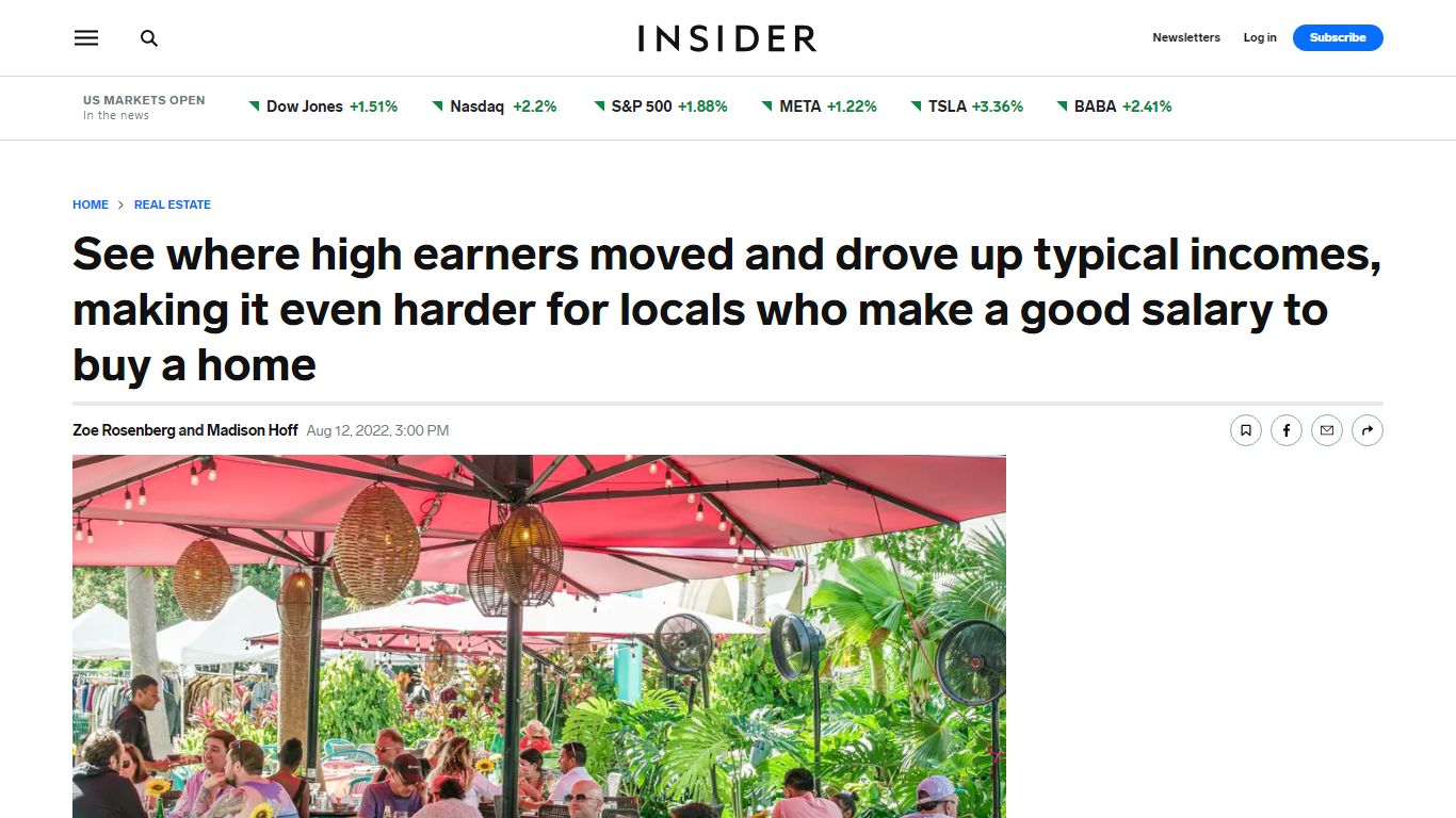 MAP: Where Rich People Moved and Drove up Median Incomes, Home Prices